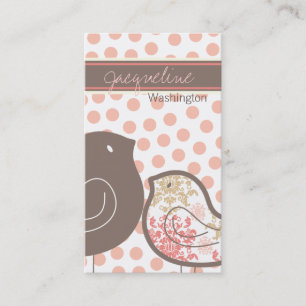 Sweet roze Damask Chicks Polka Dots Whimsical Visitekaartje