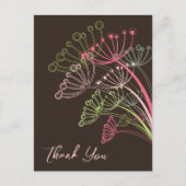Sweet Roze Dandelions Flower Whimsical Bedankt Briefkaart (Voorkant)