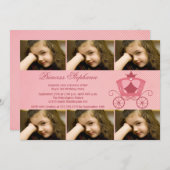 Sweet roze drager 6 fotoverjaarfeest Uitnodiging (Voorkant / Achterkant)