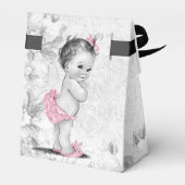 Sweet Roze en Grijs Baby shower Favor Boxes Bedankdoosjes (Achterkant)