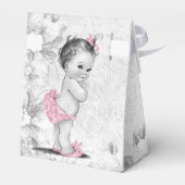 Sweet Roze en Grijs Baby shower Favor Boxes Bedankdoosjes (Achterkant)