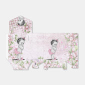 Sweet Roze en Groen Baby shower Favor Boxes Bedankdoosjes (Uitgevouwen)
