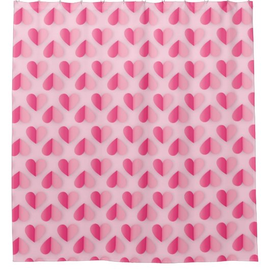 Sweet roze harten Hot Pink Pattern Girly Douchegordijn (Voorkant)