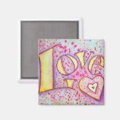 Sweet roze Love Art Painting Magnet (Voorkant / Achterkant)