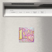 Sweet roze Love Art Painting Magnet (Insitu (Vaatwasser))