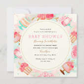 Sweet roze Mint Cake Wreated Baby shower Kaart (Voorkant)