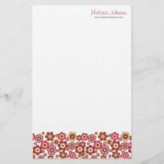 Sweet roze Snoep Daisies Flowers Girly Pattern Fun Briefpapier (Voorkant)