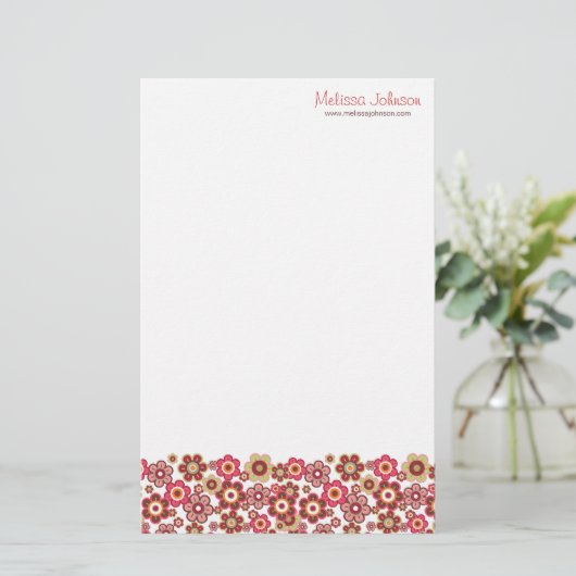 Sweet roze Snoep Daisies Flowers Girly Pattern Fun Briefpapier (Staand voorkant)