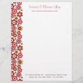 Sweet roze Snoep Daisies Flowers Girly Pattern Fun Persoonlijk Briefhoofd (Voorkant)