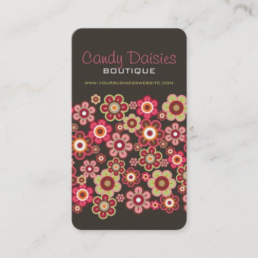 Sweet roze Snoep Daisies Flowers Visitekaartjes (Voorkant)