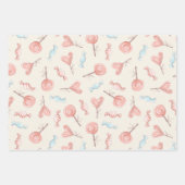 Sweet  Roze Snoep Lollipops Cute Inpakpapier Vel (Voorkant)