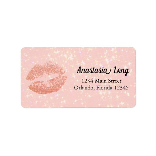 Sweet, Roze Sparkly Kiss Etiket (Voorkant)