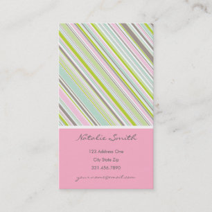 Sweet roze stripes Fun Patroonkaart Visitekaartje