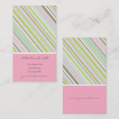 Sweet roze stripes Fun Patroonkaart Visitekaartje (Voorkant / Achterkant)