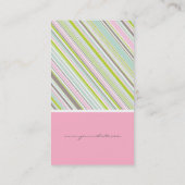 Sweet roze stripes Fun Patroonkaart Visitekaartje (Achterkant)