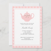 Sweet-roze theepot-Baby Sip en zie Tea Party Kaart (Voorkant)