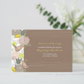 Sweet roze vogels Floral Garden Weddenschappen Rec Informatiekaartje (Staand voorkant)