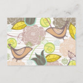 Sweet roze vogels Floral Garden Weddenschappen Rec Informatiekaartje (Achterkant)