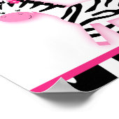 Sweet roze Zebra Baby shower Banner Sign Poster (Hoek)
