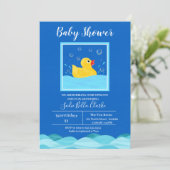 Sweet Rubber Ducky Bubbles Baby shower Kaart (Staand voorkant)