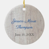 Sweet Rustic Botanical 1st Birthday Photo Keramisch Ornament (Achterkant)