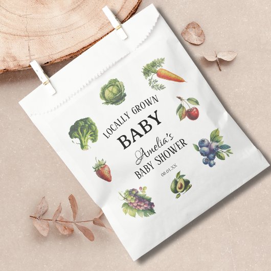 Sweet Rustic Veggie Lokaal geteeld Baby shower Bedankzakje