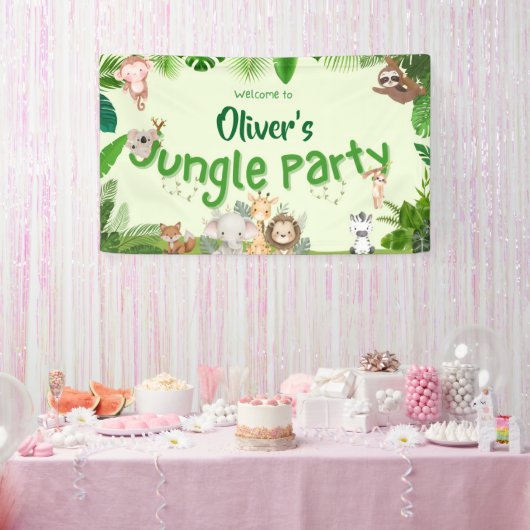 Sweet & Safari Aanpasbare Banner (Feest)
