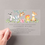 Sweet Safari Animals Baby shower Acryl Uitnodigingen (Insitu (Draagbaar))
