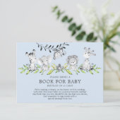 Sweet Safari Animals Baby shower Book for Baby Informatiekaartje (Staand voorkant)