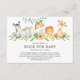 Sweet Safari Animals Baby shower Book for Baby Informatiekaartje