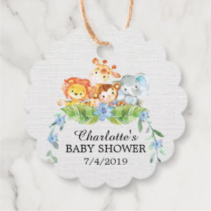 Sweet Safari Animals Baby shower Favor Gift Label