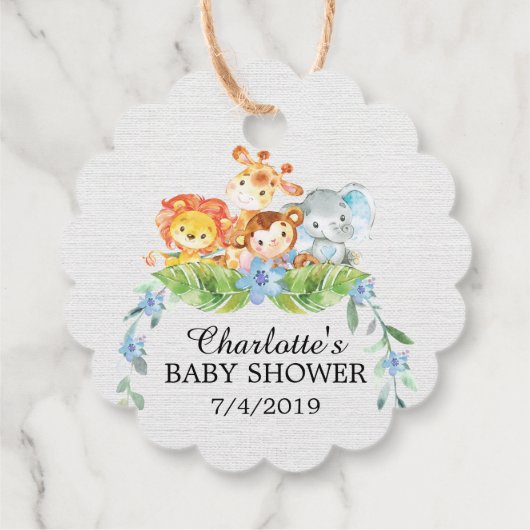 Sweet Safari Animals Baby shower Favor Gift Label (Achterkant)