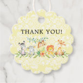 Sweet Safari Animals Baby shower Favor Gift Label (Voorkant)