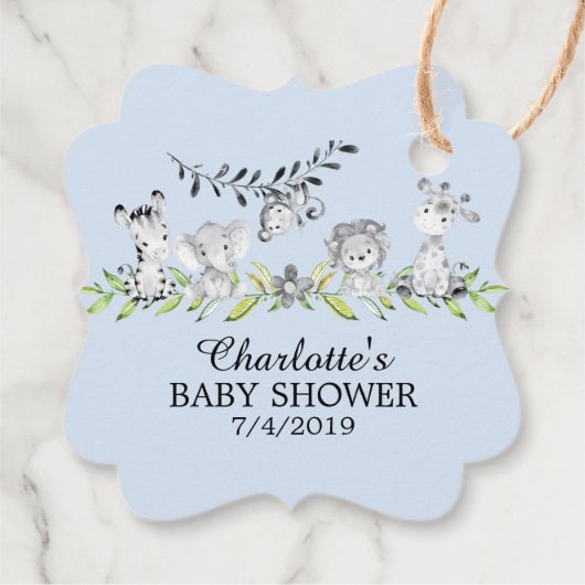 Sweet Safari Animals Baby shower Favor Gift Label (Achterkant)