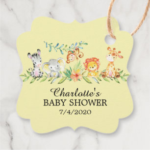 Sweet Safari Animals Baby shower Favor Gift Label