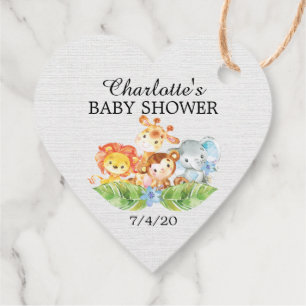 Sweet Safari Animals Baby shower Favor Gift Label