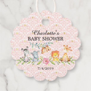 Sweet Safari Animals Baby shower Favor Gift Label