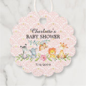 Sweet Safari Animals Baby shower Favor Gift Label (Achterkant)