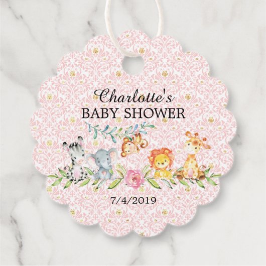 Sweet Safari Animals Baby shower Favor Gift Label (Achterkant)