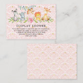 Sweet Safari Animals Baby shower Gift Display Informatiekaartje (Voorkant / Achterkant)