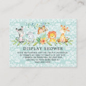 Sweet Safari Animals Baby shower Gift Display Informatiekaartje (Voorkant)