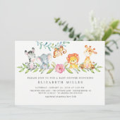 Sweet Safari Animals Baby shower Kaart (Staand voorkant)