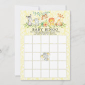 Sweet Safari Animals BINGO Baby shower Game Kaart (Voorkant)