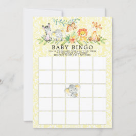 Sweet Safari Animals BINGO Baby shower Game Kaart