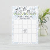 Sweet Safari Animals BINGO Baby shower Game Kaart (Staand voorkant)