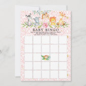 Sweet Safari Animals BINGO Baby shower Game Kaart (Voorkant)