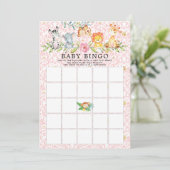 Sweet Safari Animals BINGO Baby shower Game Kaart (Staand voorkant)