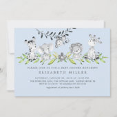 Sweet Safari Animals Boy Baby shower Invitation Kaart (Voorkant)