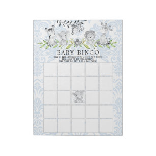Sweet Safari Animals boys Baby shower Bingo Game Notitieblok
