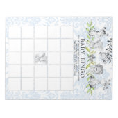 Sweet Safari Animals boys Baby shower Bingo Game Notitieblok (Voorkant)